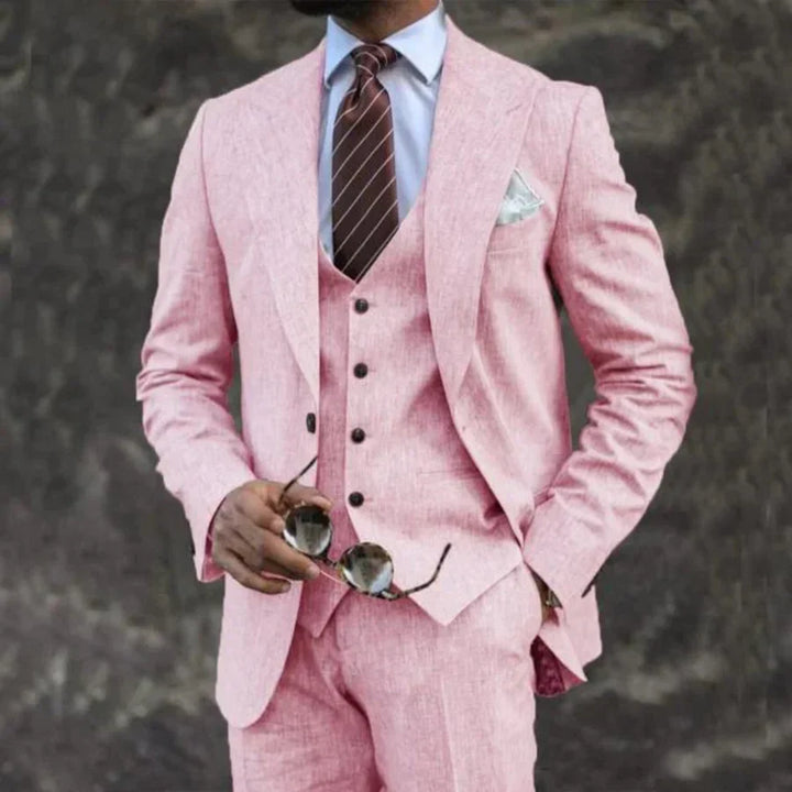 James | Men's Lightweight Three-Piece Suit with Notched Collar
