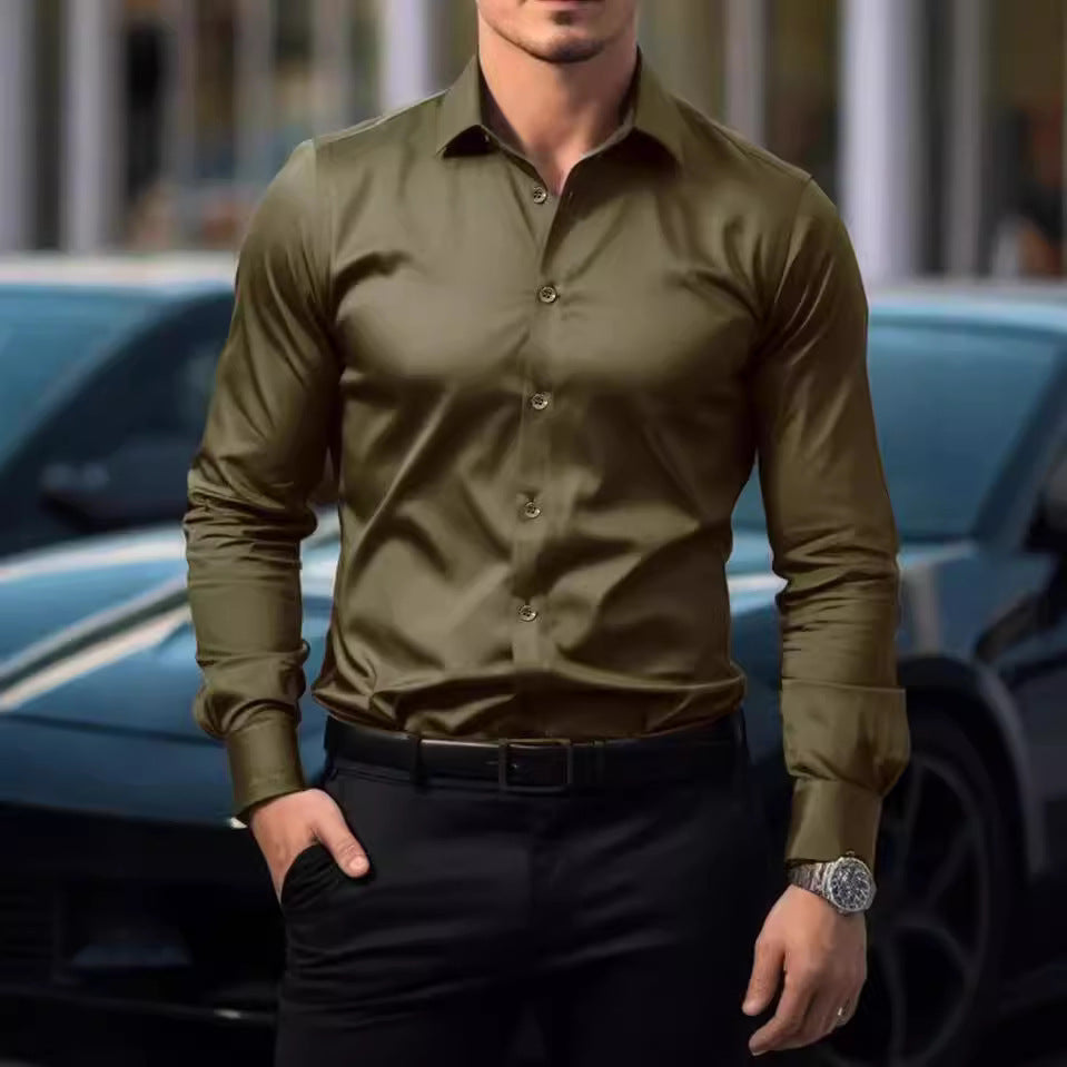 Men's Long-Sleeve Formal Office Shirt