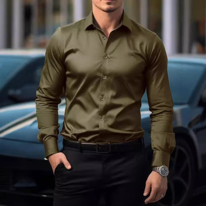 Men's Long-Sleeve Formal Office Shirt