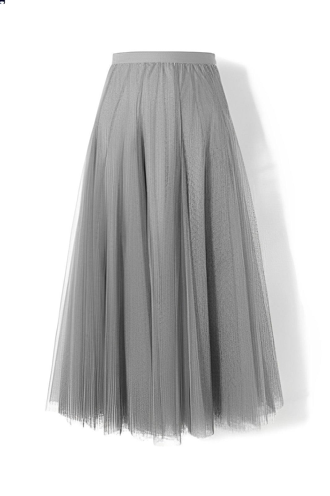 Women's Pleated Midi Skirt in Mesh Fabric
