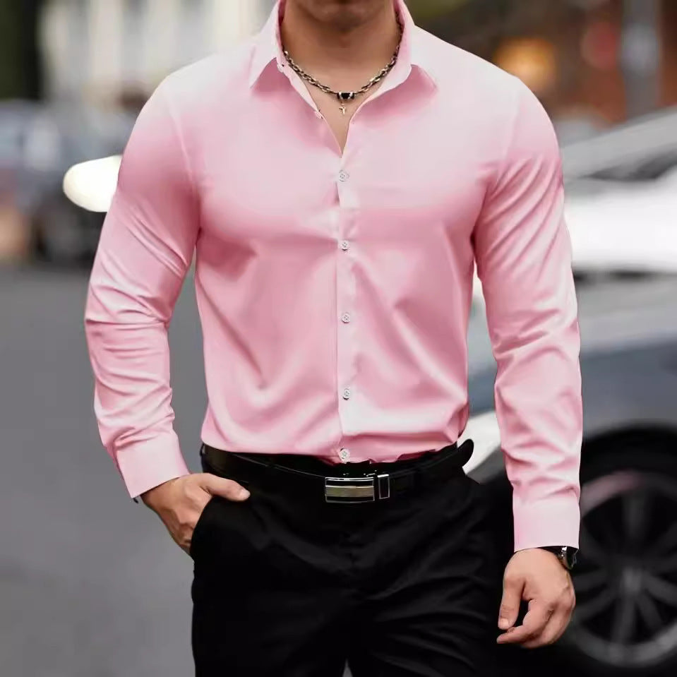 Men's Long-Sleeve Formal Office Shirt