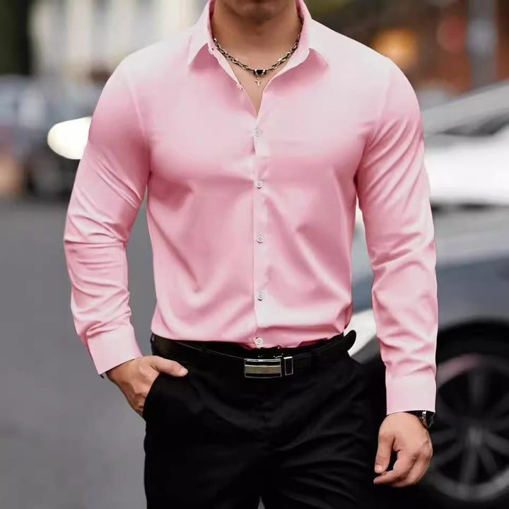 Men's Long-Sleeve Formal Office Shirt