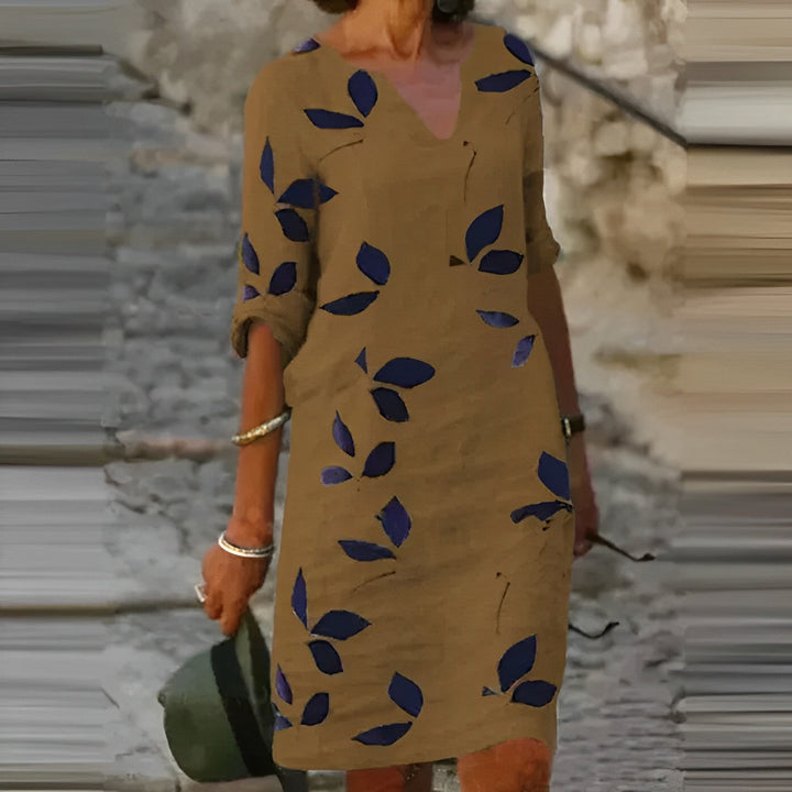 Mavis | Women's Vintage Summer Mini Dress with Short Sleeves and V-Neck