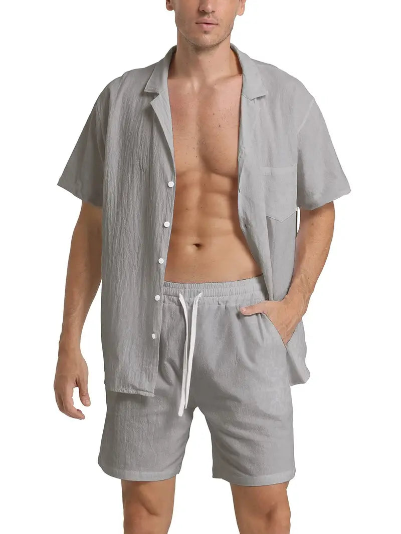 John | Men's Breathable Linen Shirt and Pants Set