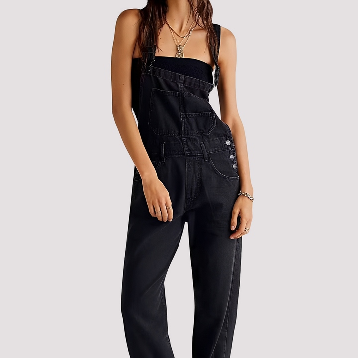Women's Casual Loose Denim Jumpsuit