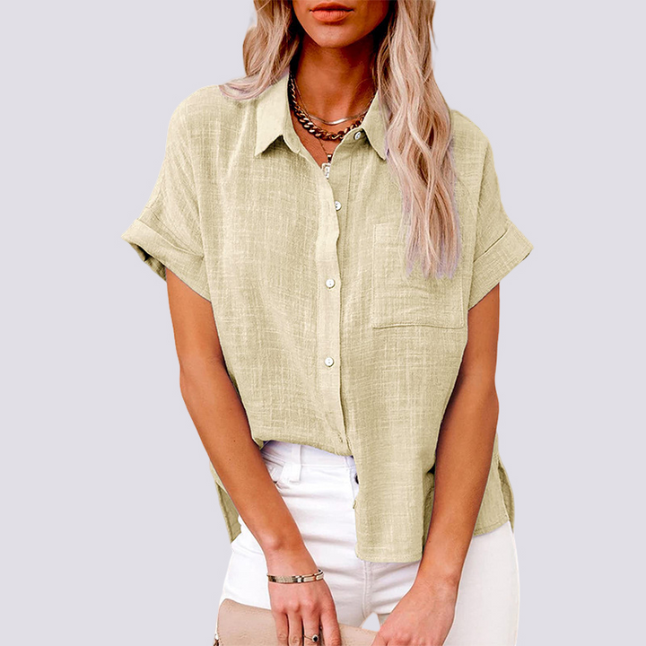 Nicole | Women's Short Sleeve Blouse with Pockets