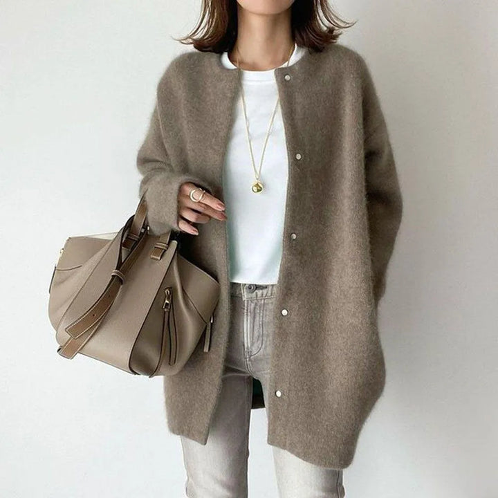 Women's Cozy Knitted Cardigan with Button Closure