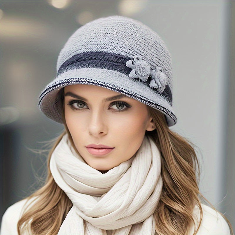 Women's Knitted Winter Set with Hat, Scarf, and Gloves