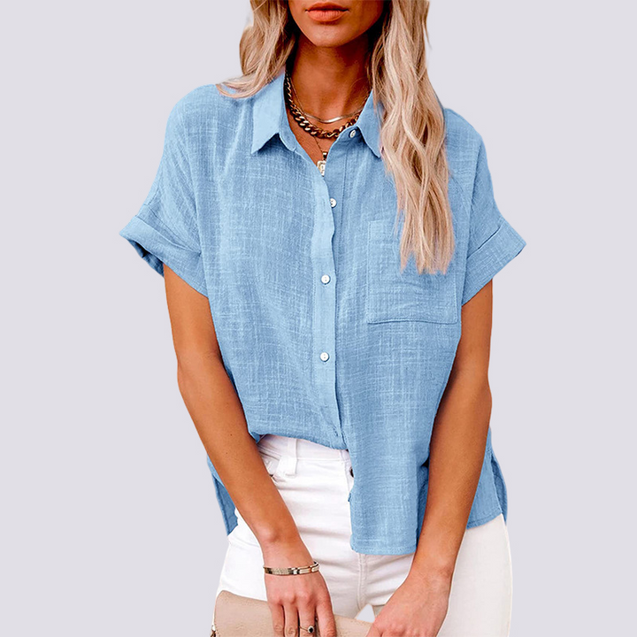 Nicole | Women's Short Sleeve Blouse with Pockets