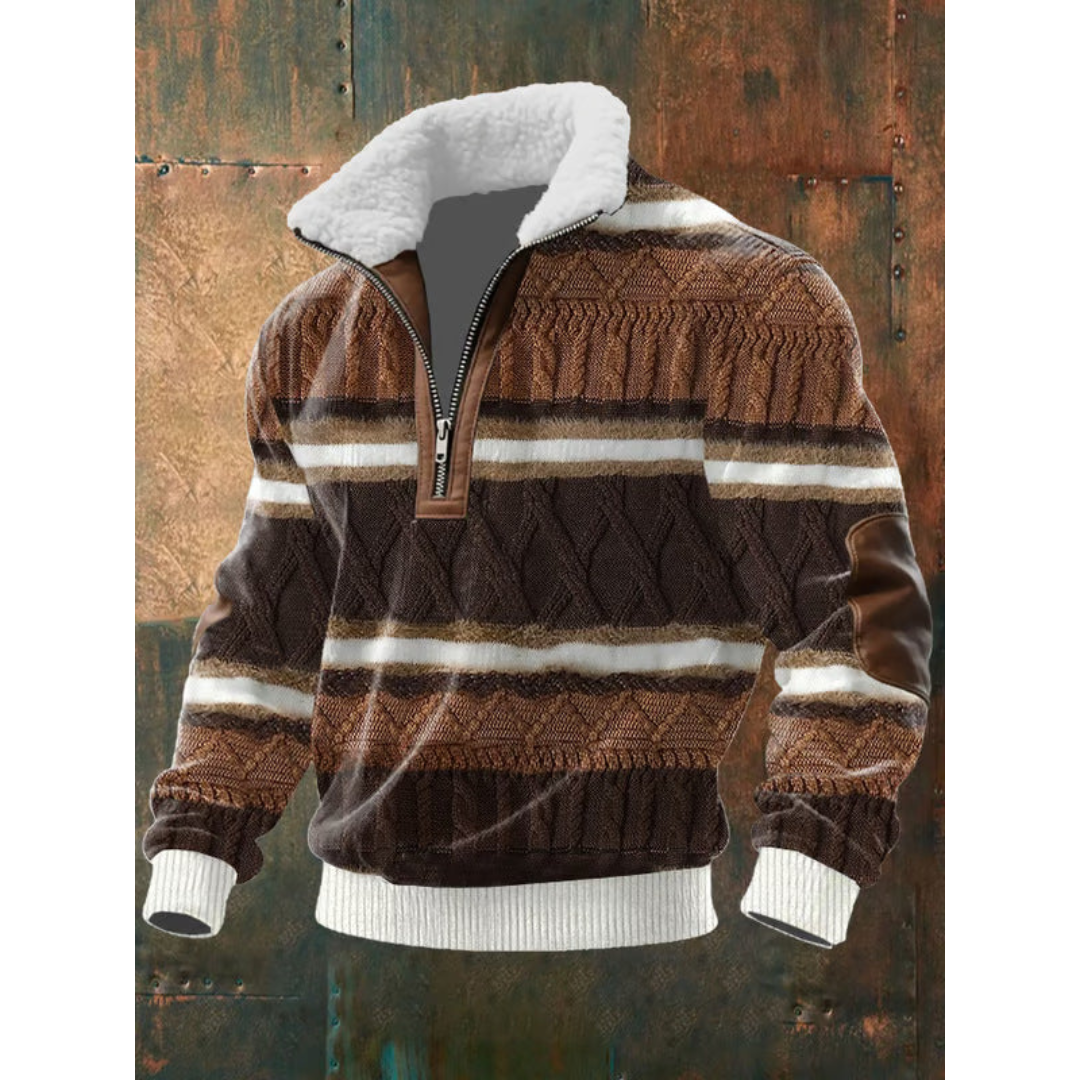 Men's Fleece Pullover with High Collar