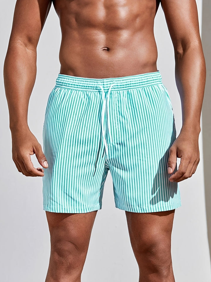 Reuben | Men's Striped Rapid-Dry Swim Trunks