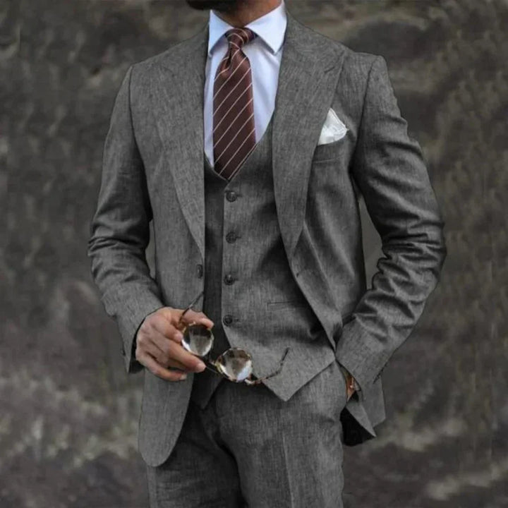 James | Men's Lightweight Three-Piece Suit with Notched Collar