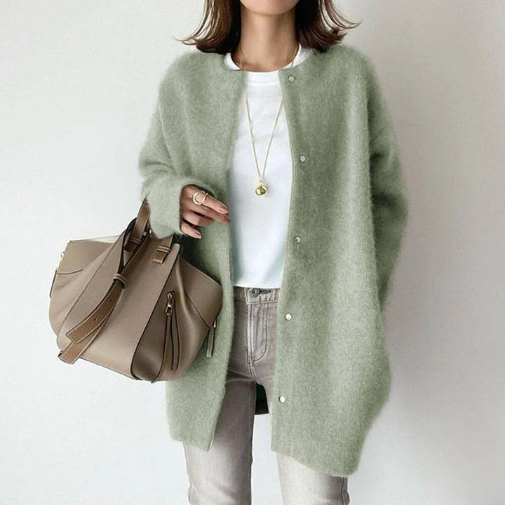 Women's Cozy Knitted Cardigan with Button Closure