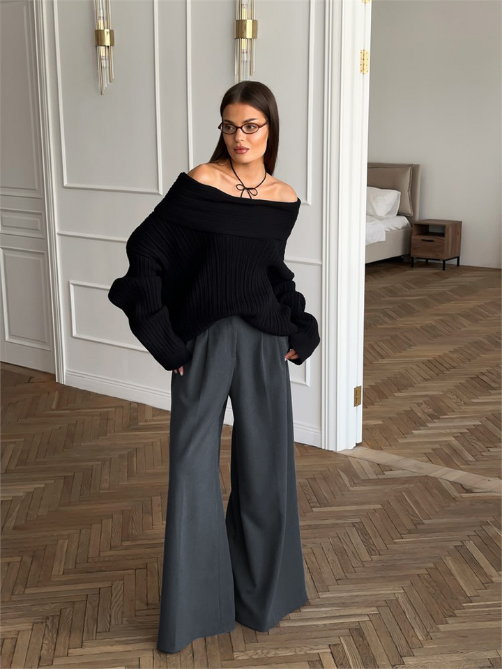 Women's High Waisted Wide Leg Casual Trousers