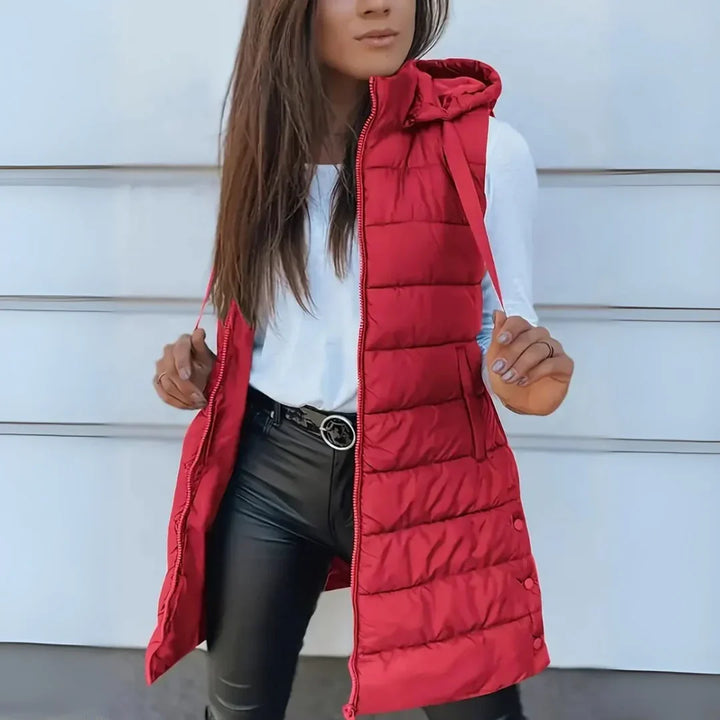 Women's Long Hooded Puffer Vest