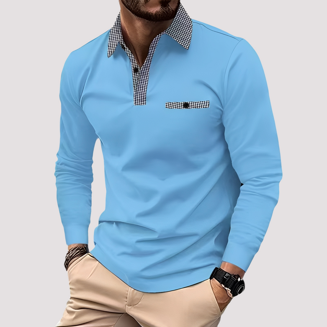 Aidan | Men's Stylish Long-Sleeve Polo Shirt