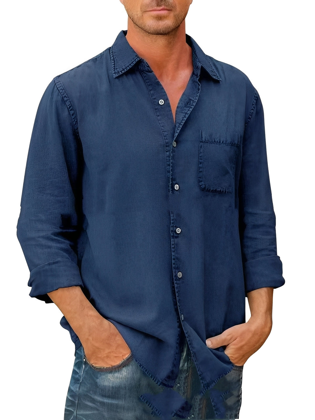 Alfie | Men's Long-Sleeve Casual Washed Shirt