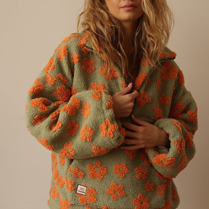 Women's Sherpa Fleece Pullover Cozy Hoodie for Cold Winter Days