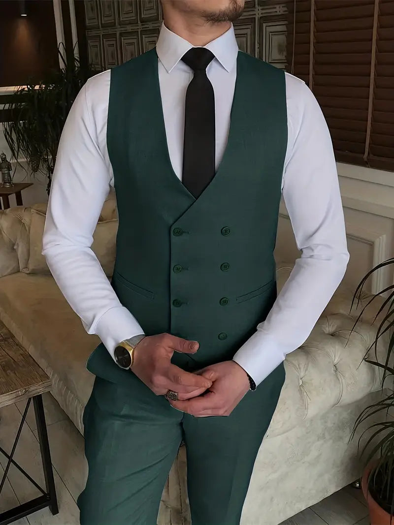 James | Men's Three-Piece Business Blazer, Vest, and Trouser Set