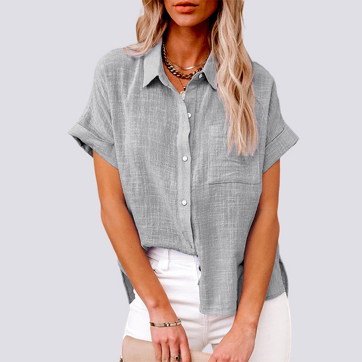 Nicole | Women's Short Sleeve Blouse with Pockets