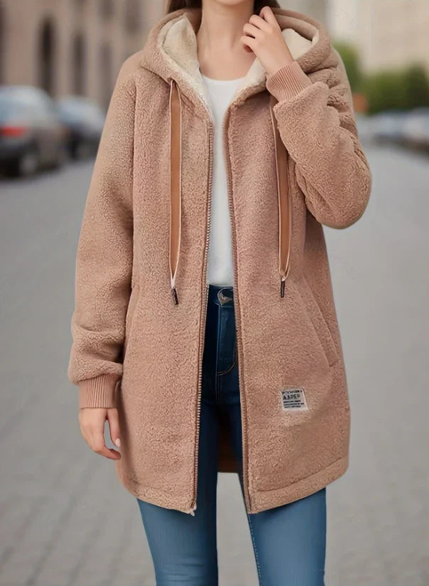 Women's Winter Hoodie Long Sleeve Thermal Coat with Drawstring