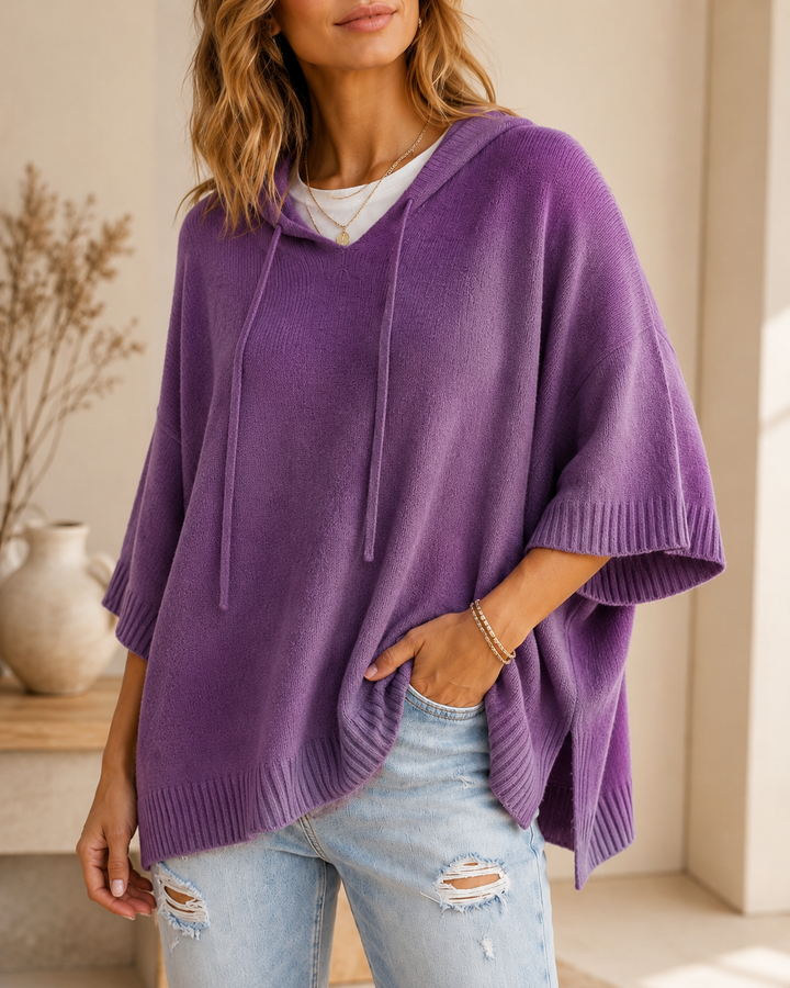 Women's Casual Hoodie with 3/4 Sleeves