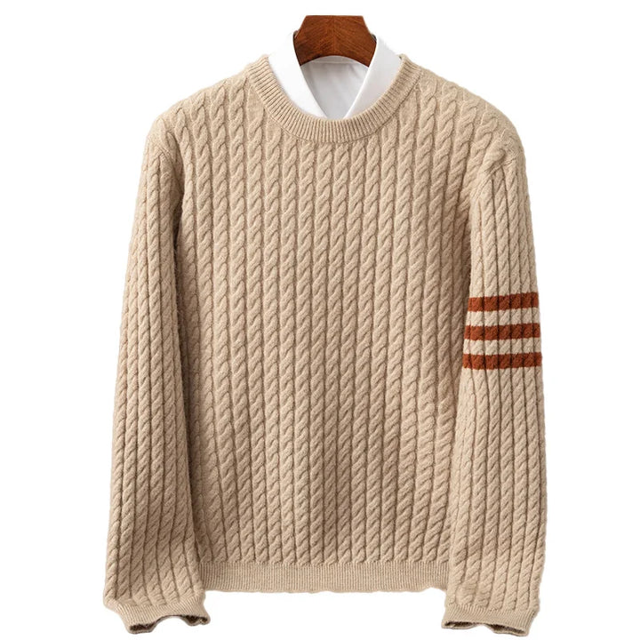 Men's Wool Blend Cable Knit Sweater