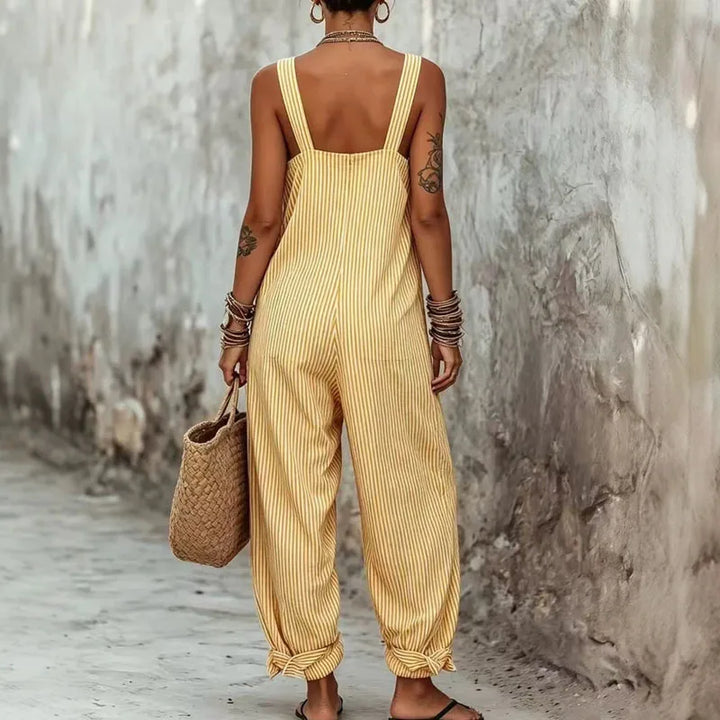 Addie | Women's Striped Wide Leg Jumpsuit-Omni Prime Goods