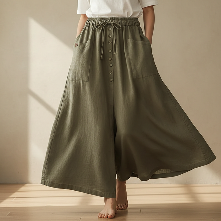 Adeline | Women's A-Line Linen Skirt-Omni Prime Goods