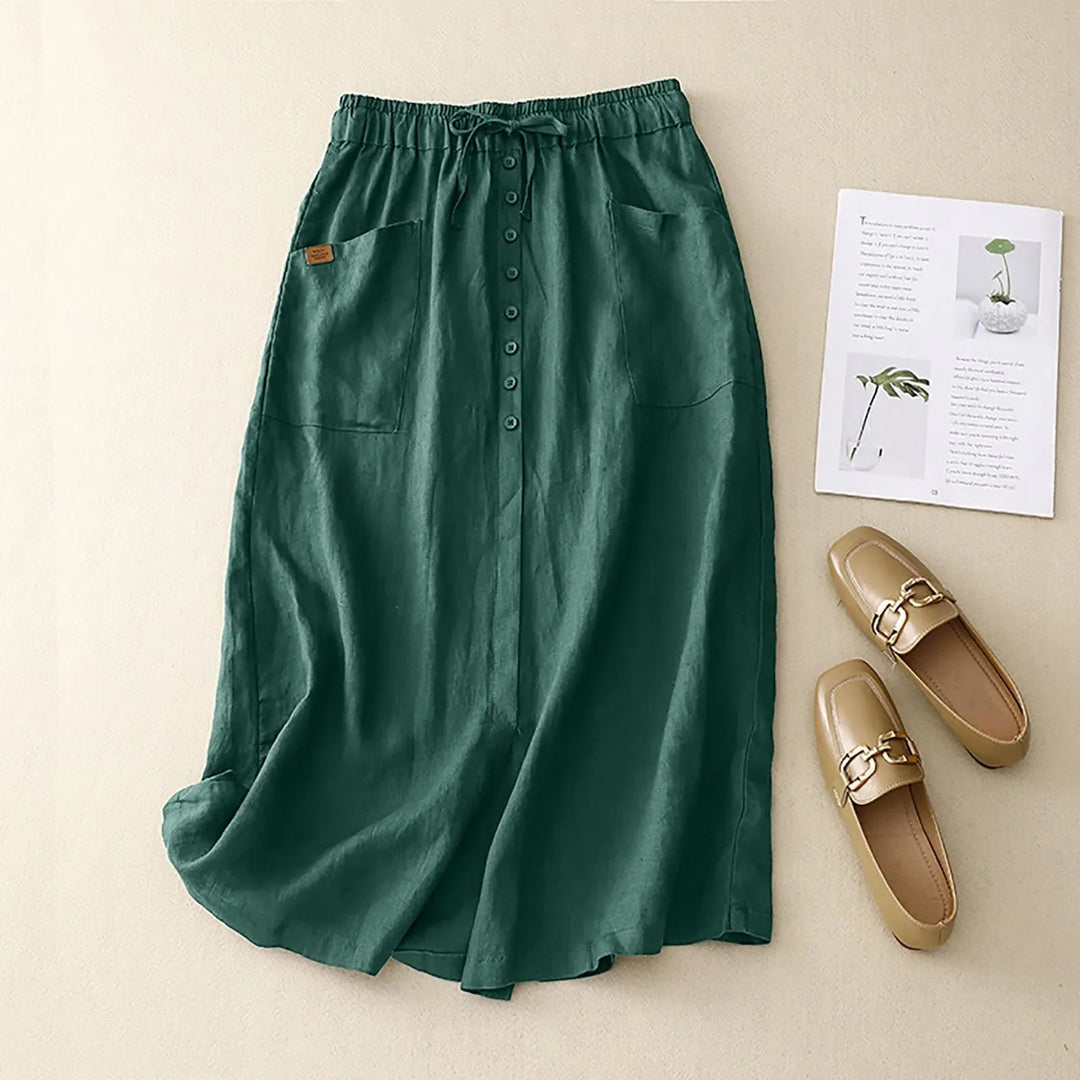 Adeline | Women's A-Line Linen Skirt-Omni Prime Goods