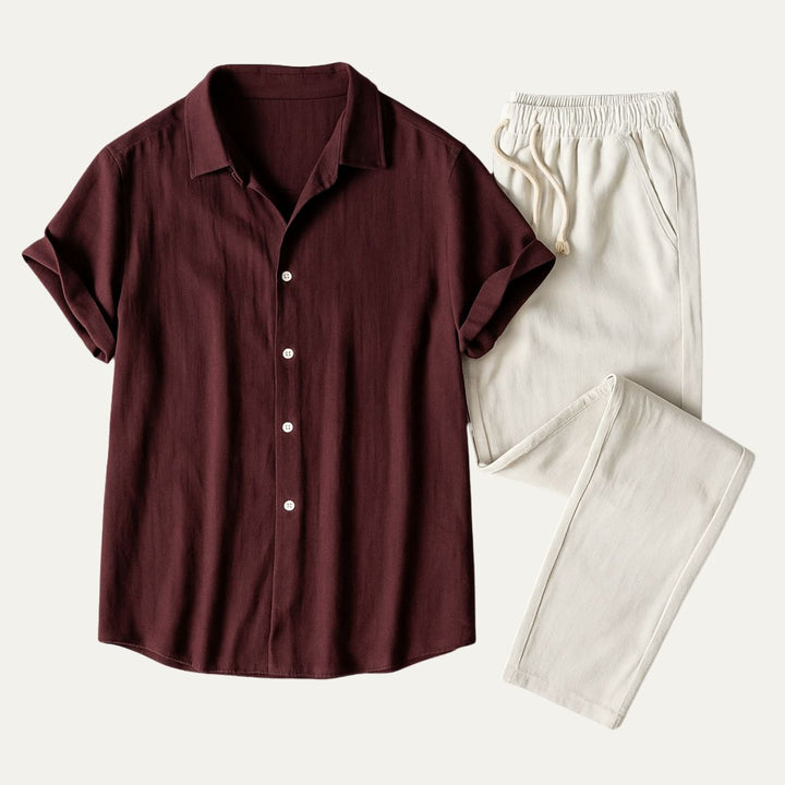 Amalfi | Men's Linen Shirt and Drawstring Pants Outfit