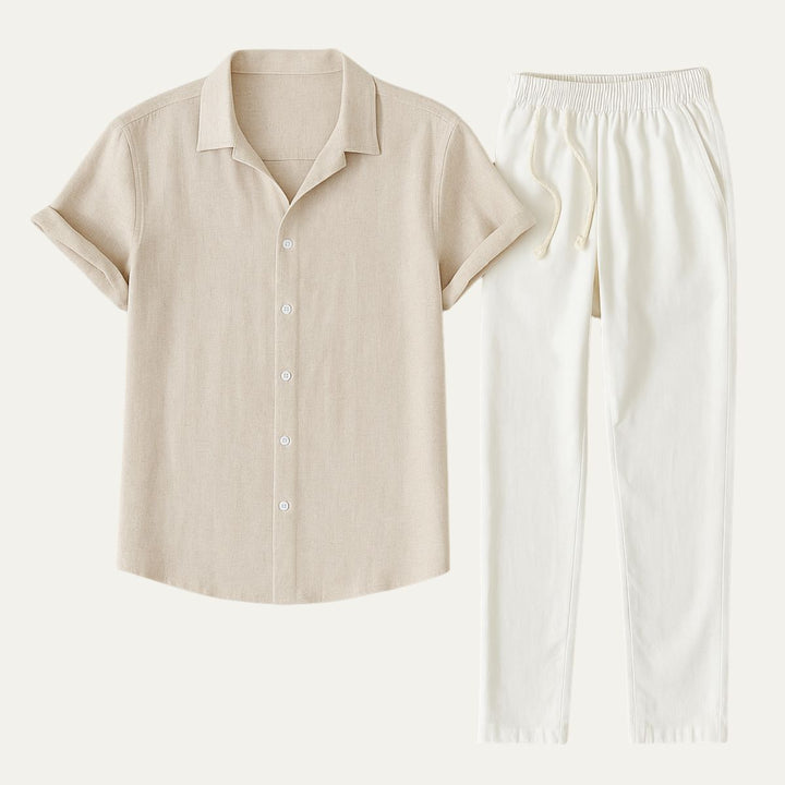 Amalfi | Men's Linen Shirt and Drawstring Pants Outfit