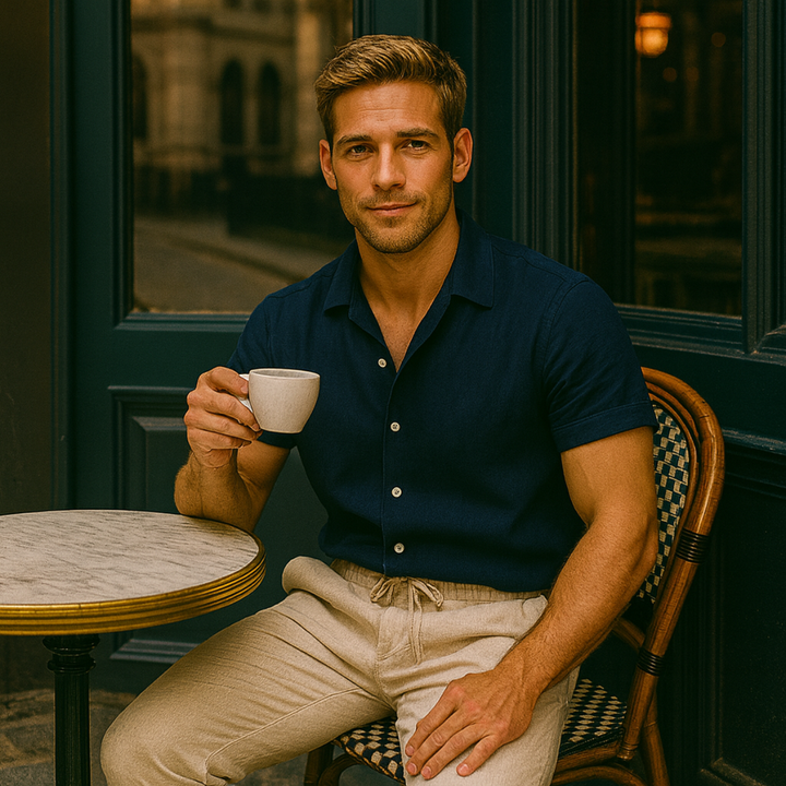 Amalfi | Men's Linen Shirt and Drawstring Pants Outfit