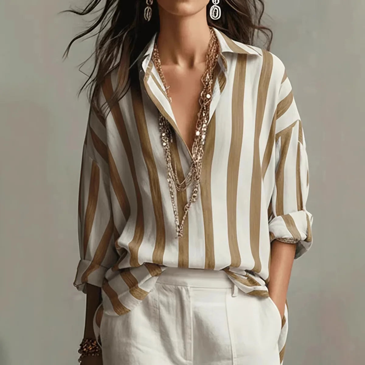Amaris | Women's Linen Dress Shirt-Omni Prime Goods