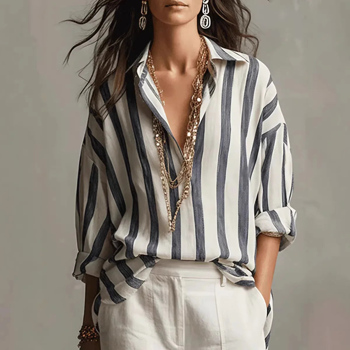 Amaris | Women's Linen Dress Shirt-Omni Prime Goods