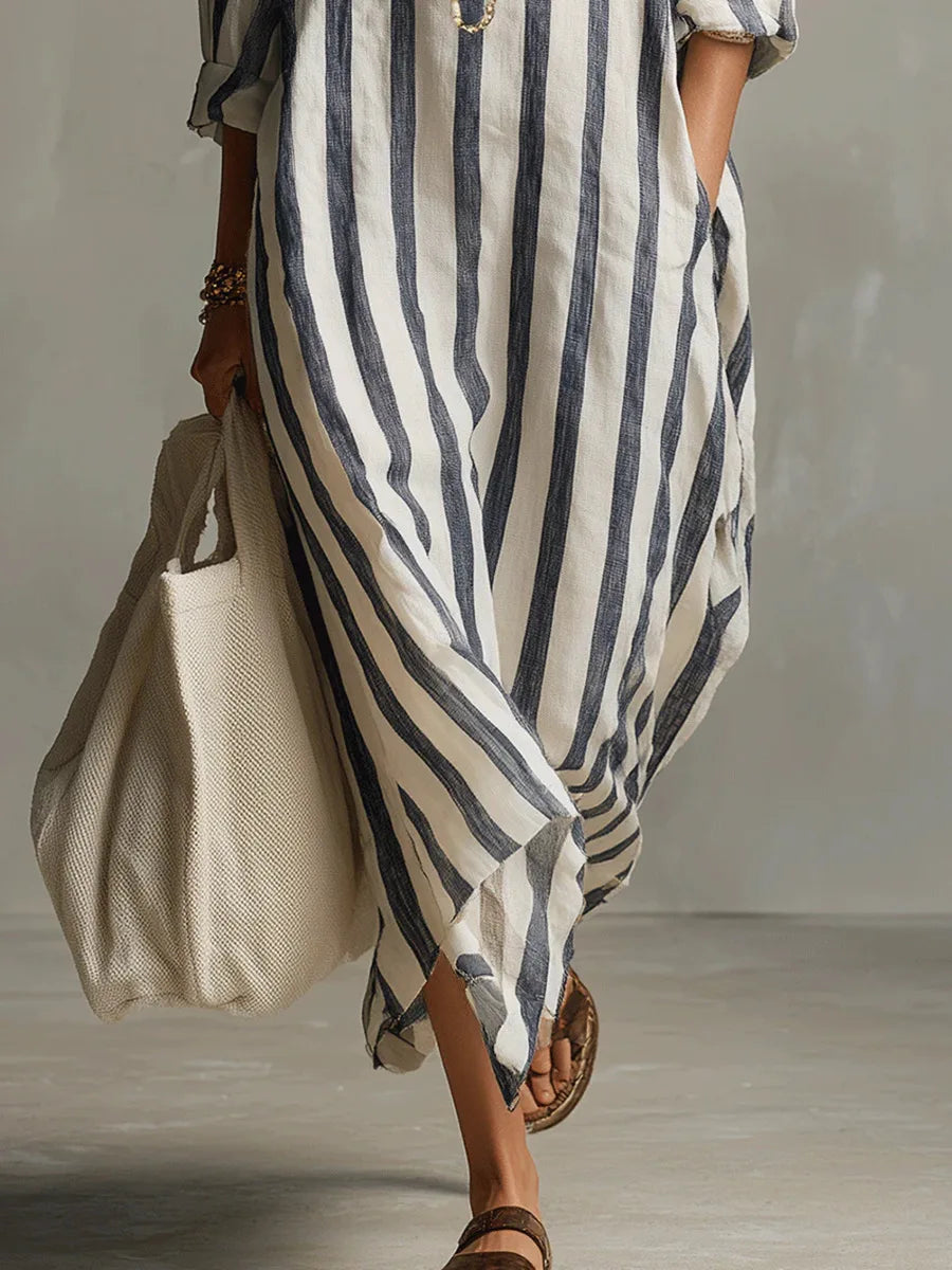 Amaris | Women's Linen Long Shirt Dress-Omni Prime Goods