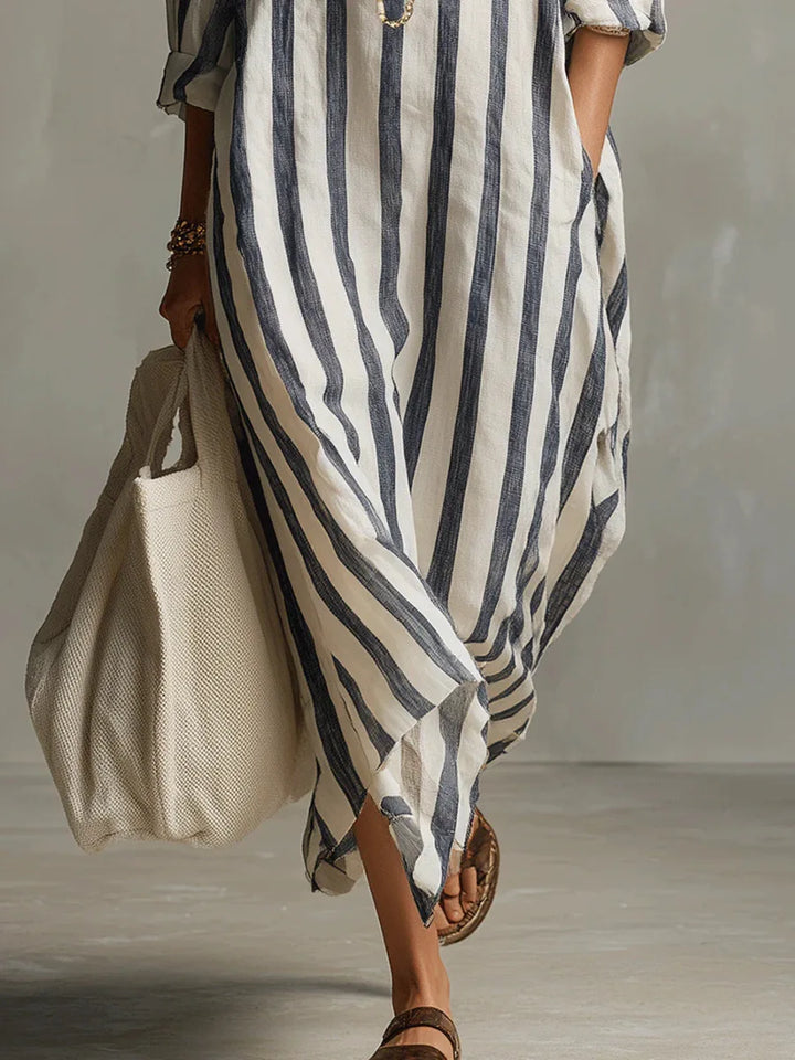 Amaris | Women's Linen Long Shirt Dress-Omni Prime Goods