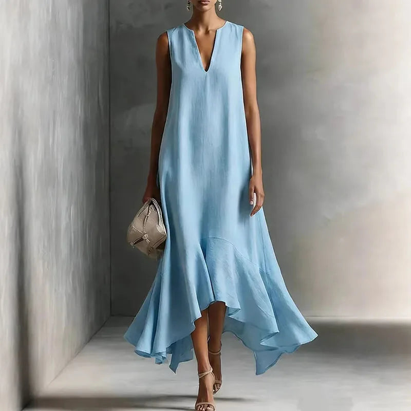 Andrea | Women's Flowy V Neck Sundress-Omni Prime Goods