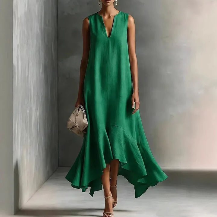 Andrea | Women's Flowy V Neck Sundress-Omni Prime Goods