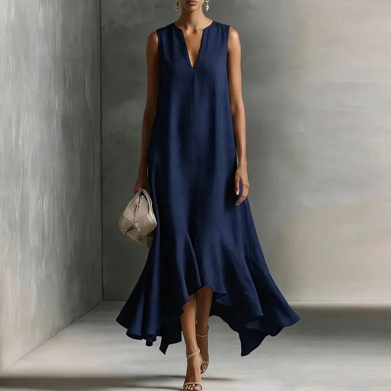 Andrea | Women's Flowy V Neck Sundress-Omni Prime Goods
