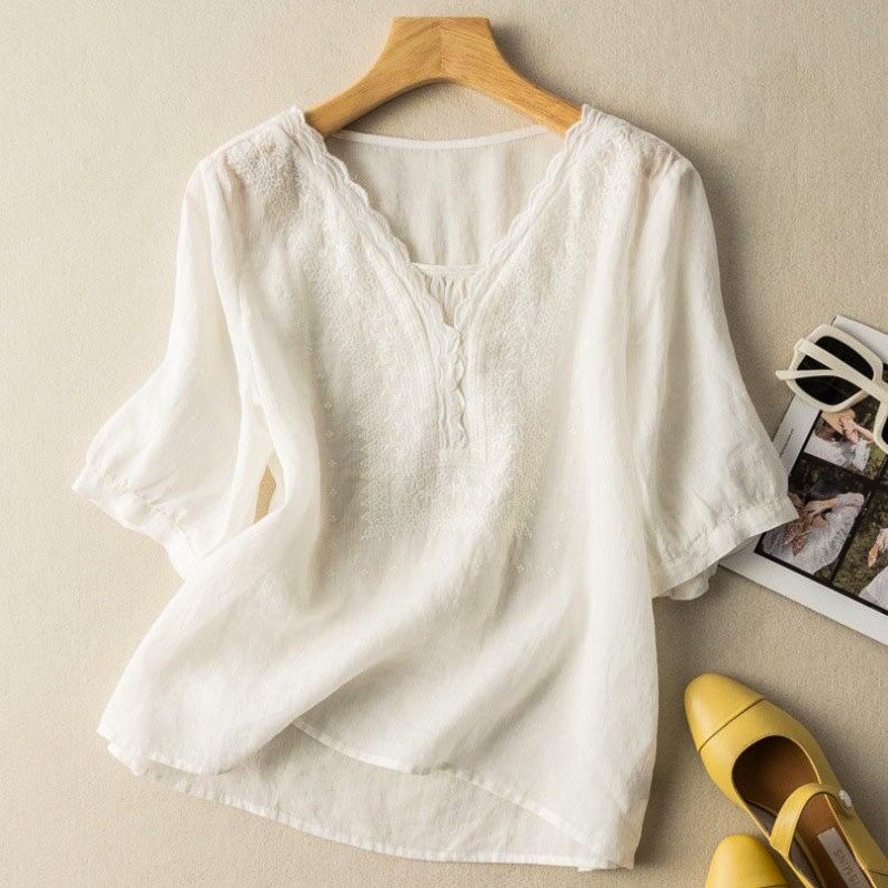 Araya | Women's Cotton-Linen Blouse-Omni Prime Goods