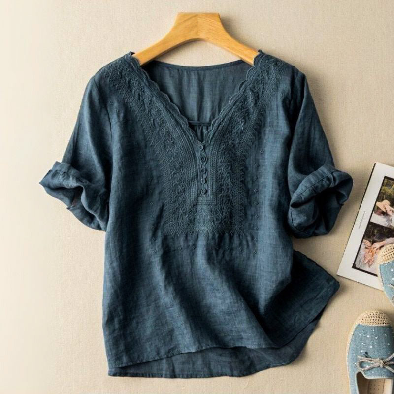 Araya | Women's Cotton-Linen Blouse-Omni Prime Goods