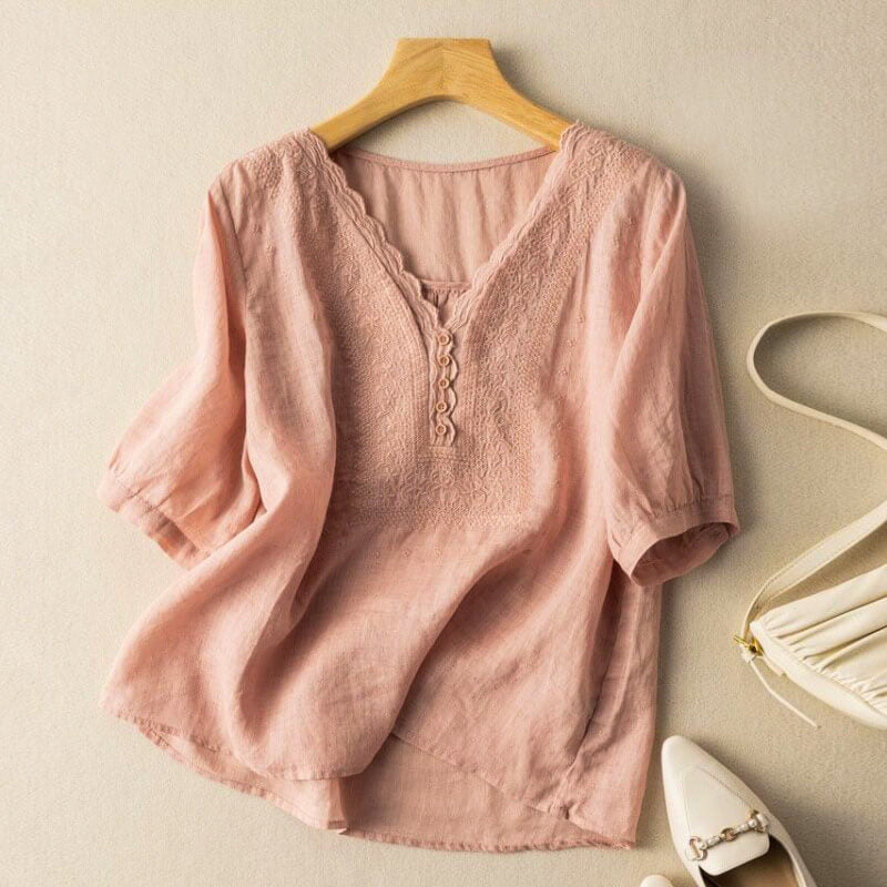 Araya | Women's Cotton-Linen Blouse-Omni Prime Goods