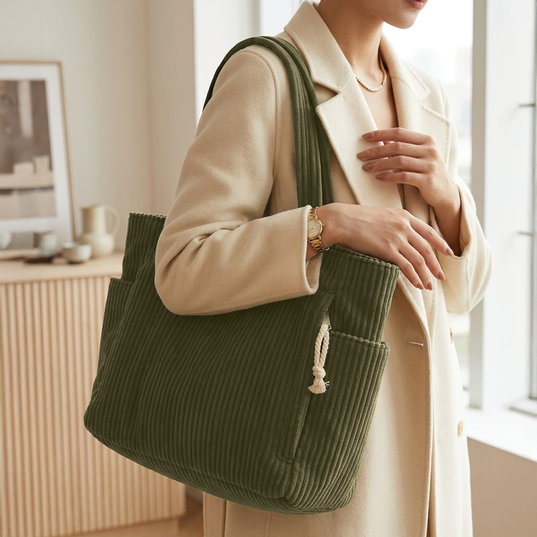 Aubrey | Women's Corduroy Tote Bag-Omni Prime Goods