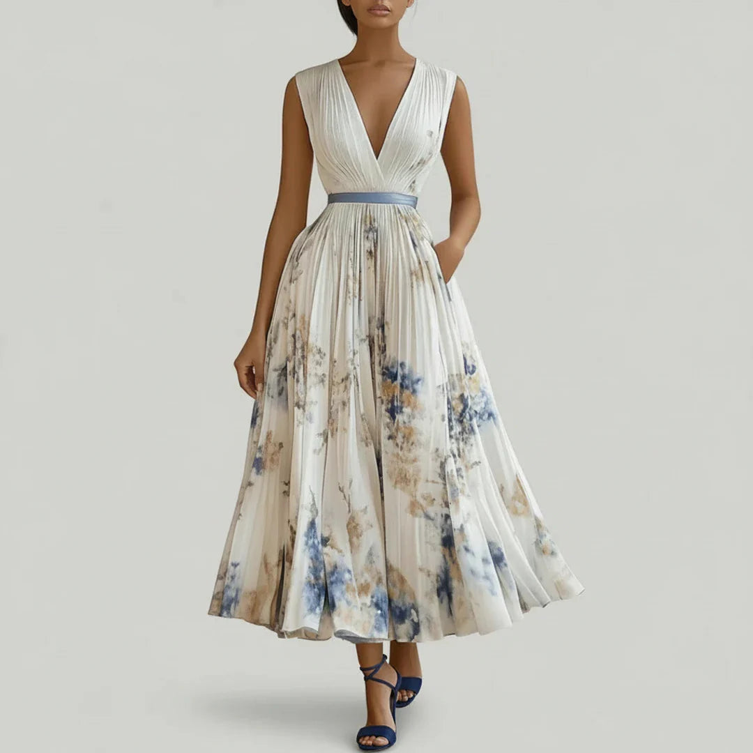 Ava | Women's Sleeveless A-Line Midi Dress-Omni Prime Goods