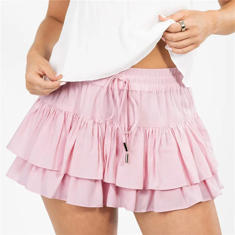 Aveline | Women's Summer Mini Ruffle Skirt-Omni Prime Goods