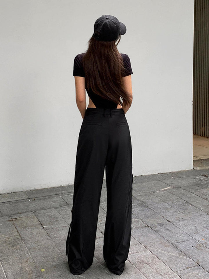 Women’s Relaxed Fit Wide-Leg Athletic Trousers | Sporty Design