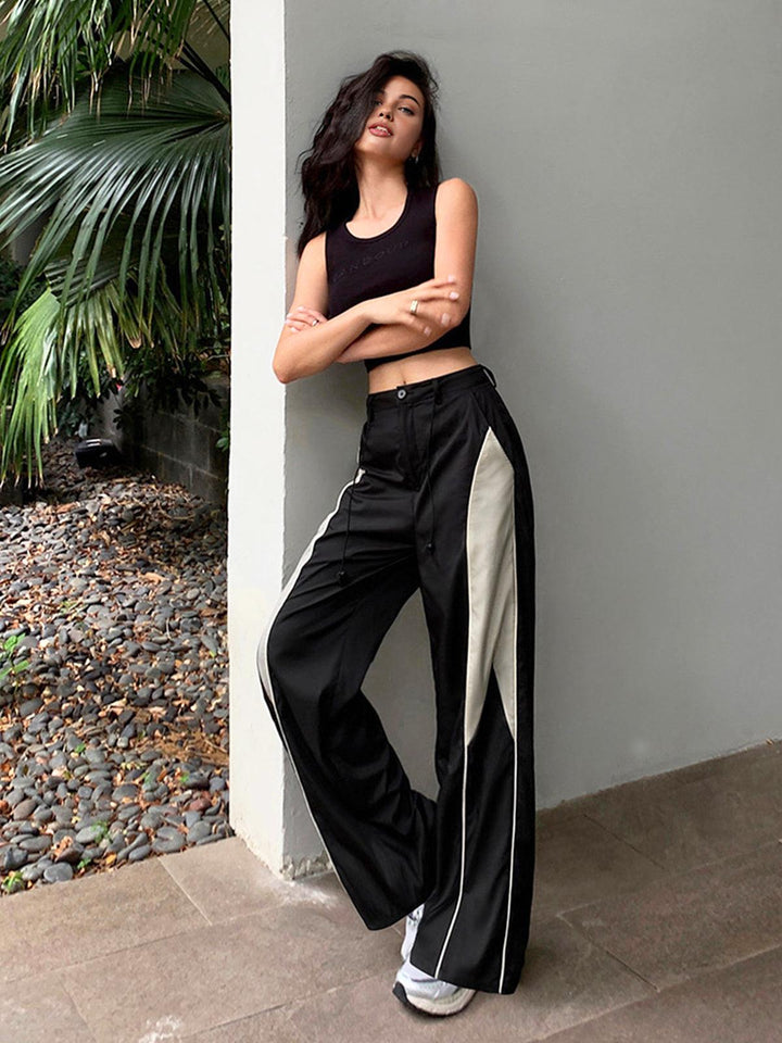 Women’s Relaxed Fit Wide-Leg Athletic Trousers | Sporty Design