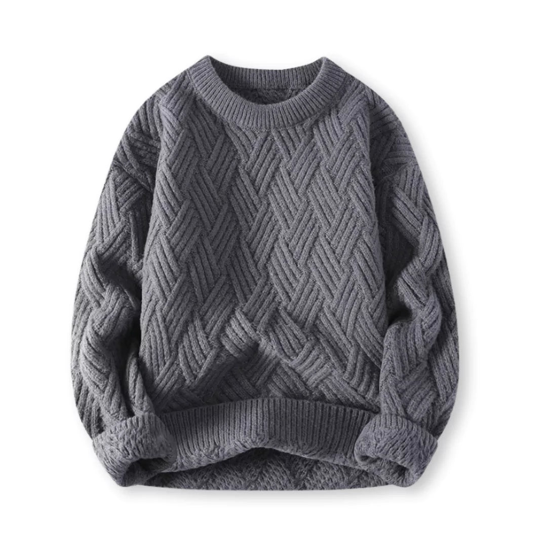 Men's Classic Warm Wool Blend Cable Knit Sweater