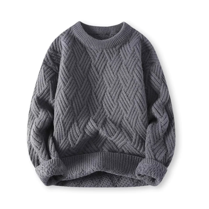 Men's Classic Warm Wool Blend Cable Knit Sweater